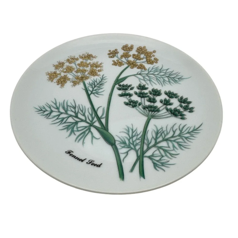 6 NEIMAN MARCUS HORCHOW BOTANICAL FLOWER HERB PLATES DESSERT SALAD